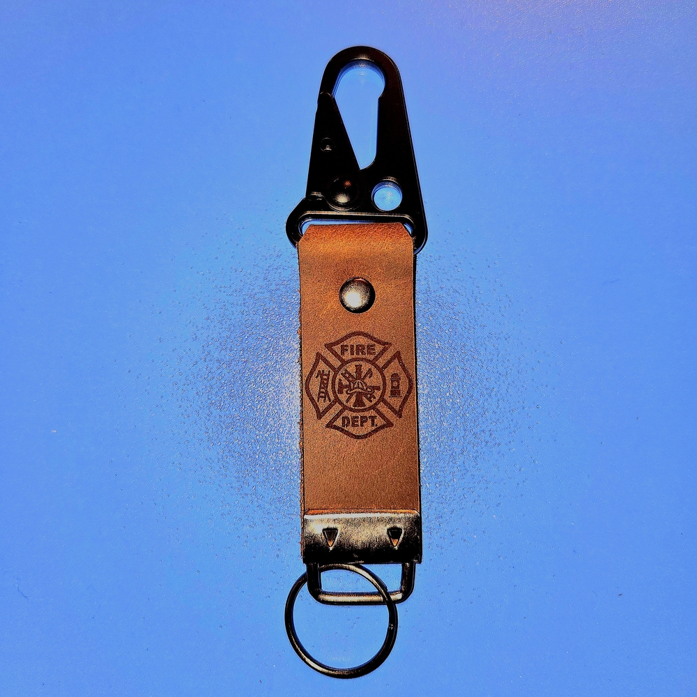 Brown Premium Genuine Leather W/ Or W/O Fire Dept Design Key Holder Personalized